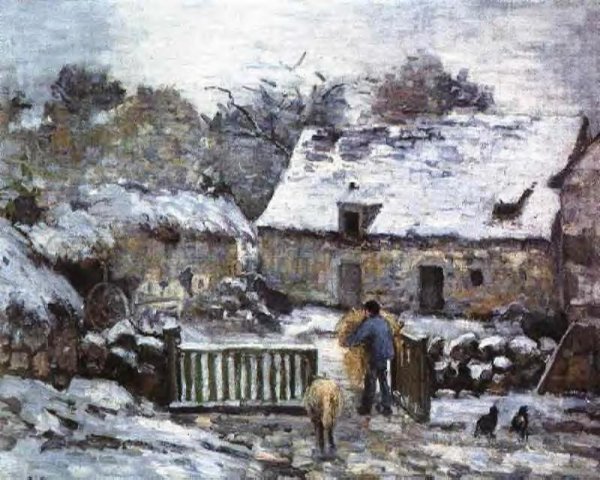 Farm at Montfoucault II by Camille Pissarro - Hand-Painted Oil Painting Reproduction