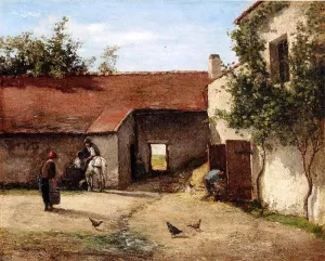 Farmyard by Camille Pissarro Oil Painting