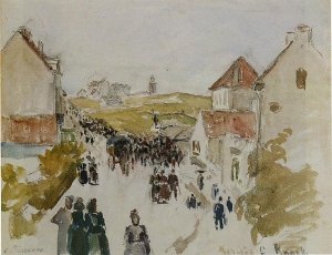 Feast Day in Knokke by Camille Pissarro Oil Painting