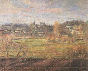 February, Sunrise, Bazincourt by Camille Pissarro - Oil Painting Reproduction