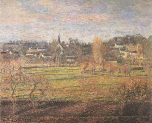 February, Sunrise, Bazincourt Oil painting by Camille Pissarro