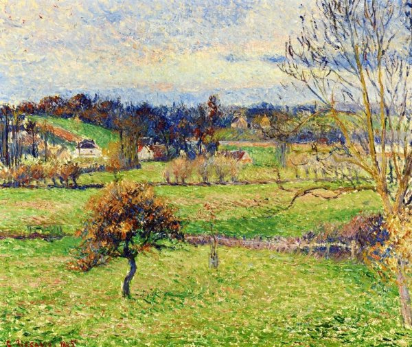 Field at Eragny by Camille Pissarro - Hand-Painted Oil Painting Reproduction