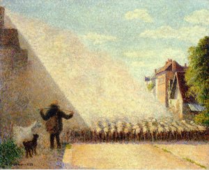 Flock of Sheep by Camille Pissarro Oil Painting