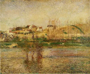 Flood in Pontoise Oil painting by Camille Pissarro