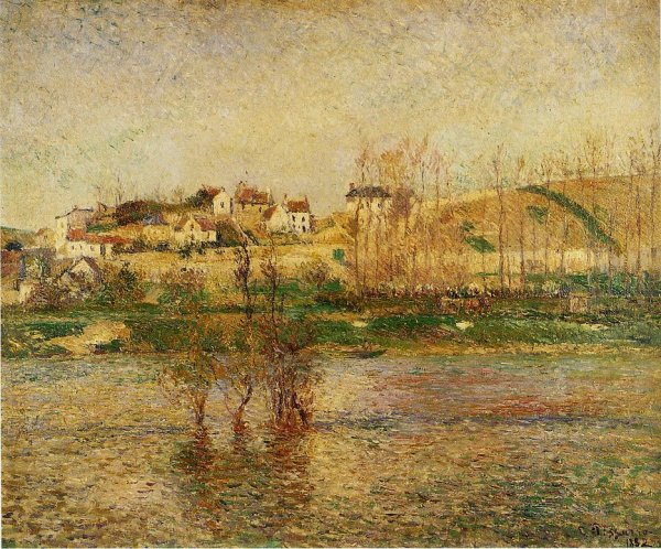 Flood in Pontoise by Camille Pissarro - Hand-Painted Oil Painting Reproduction