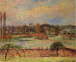 Flood, Morning Effect, Eragny by Camille Pissarro Oil Painting