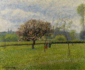 Flowering Apple Trees at Eragny by Camille Pissarro Oil Painting