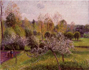 Flowering Apple Trees, Eragny Oil painting by Camille Pissarro