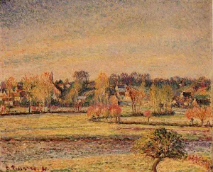 Frost, View fom Bazincourt painting by Camille Pissarro