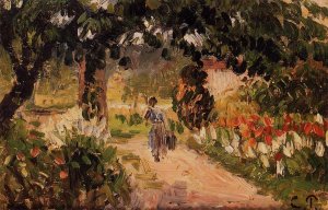 Garden at Eragny Oil painting by Camille Pissarro