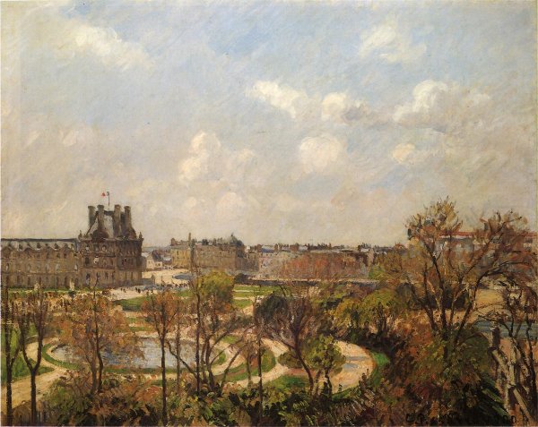 Main Product Photo of Garden at the Tuileries, Spring Afternoon Painting by Camille Pissarro