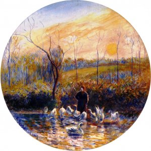 Goose Girl by Camille Pissarro Oil Painting