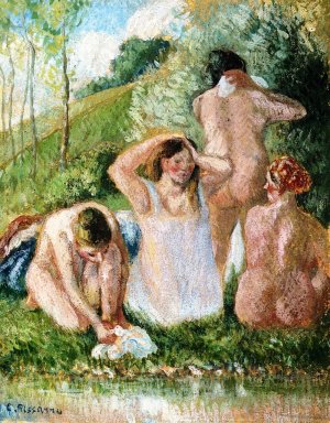 Group of Bathers by Camille Pissarro Oil Painting