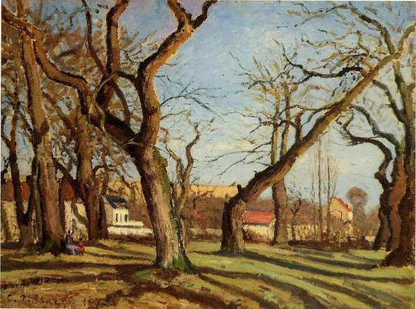 Groves of Chestnut Trees at Louveciennes by Camille Pissarro - Hand-Painted Oil Painting Reproduction