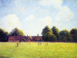 Hampton Court Green, London by Camille Pissarro Oil Painting