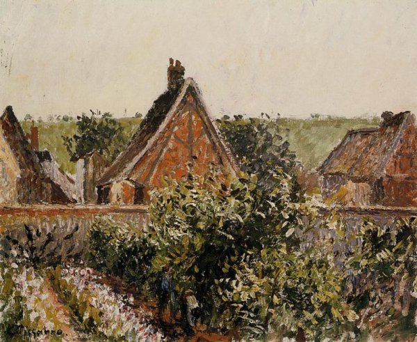 Main Product Photo of Harvest in the Orchard, Eragny Painting by Camille Pissarro