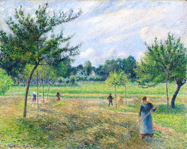 Haying Time by Camille Pissarro - Hand-Painted Oil Painting Reproduction