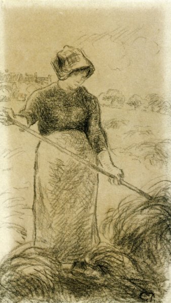 Haymaker by Camille Pissarro - Hand-Painted Oil Painting Reproduction