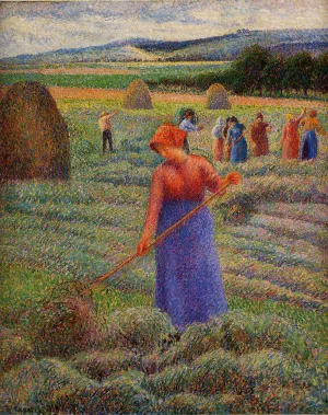 Haymakers at Eragny by Camille Pissarro - Oil Painting Reproduction