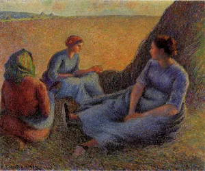 Haymakers at Rest by Camille Pissarro - Oil Painting Reproduction