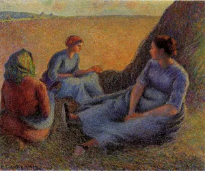 Haymakers at Rest Oil painting by Camille Pissarro