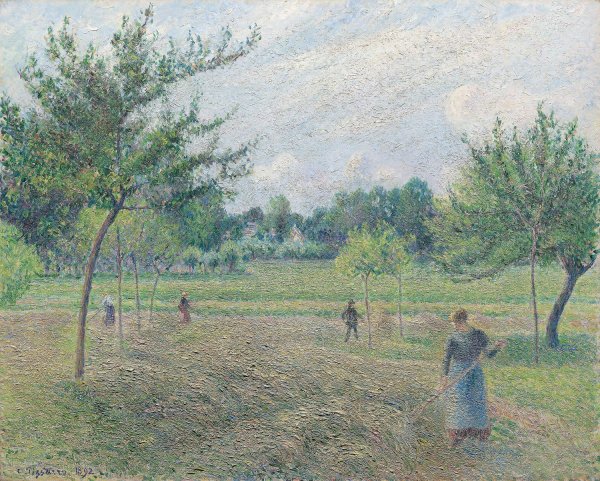 Haymaking at Eragny  by Camille Pissarro - Hand-Painted Oil Painting Reproduction