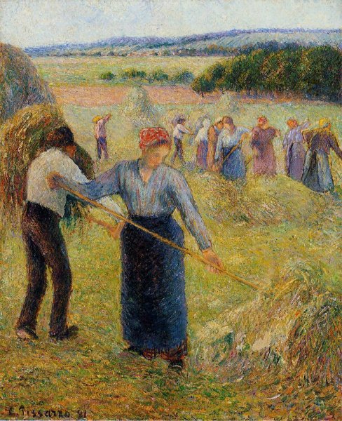 Main Product Photo of Haymaking at Eragny Painting by Camille Pissarro