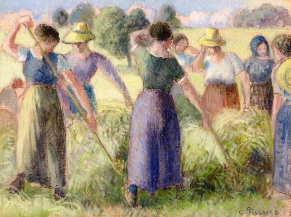 Haymaking by Camille Pissarro - Hand-Painted Oil Painting Reproduction