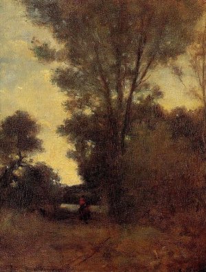 Horseman in the Forest by Camille Pissarro Oil Painting