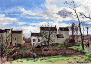 Houses on a Hillside, Winter, near Louveciennes