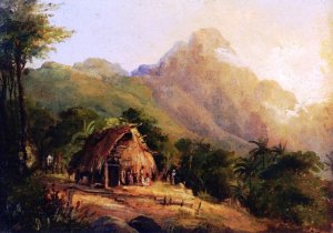 Hut in a Mountainous Landscape, Galipan by Camille Pissarro Oil Painting