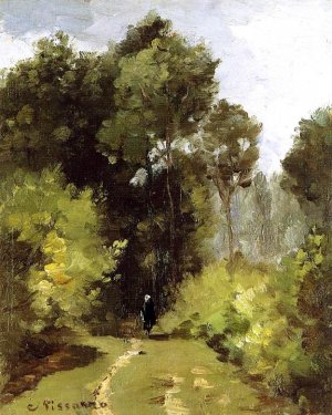 In the Woods Oil painting by Camille Pissarro