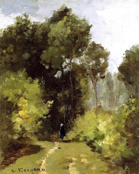 In the Woods by Camille Pissarro - Hand-Painted Oil Painting Reproduction