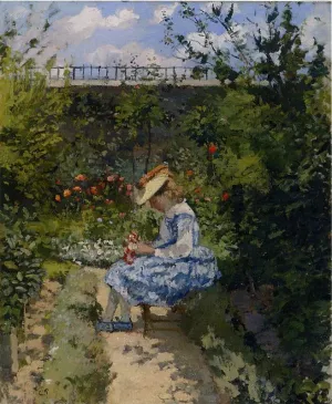 Jeanne in the Garden, Pontoise by Camille Pissarro - Oil Painting Reproduction