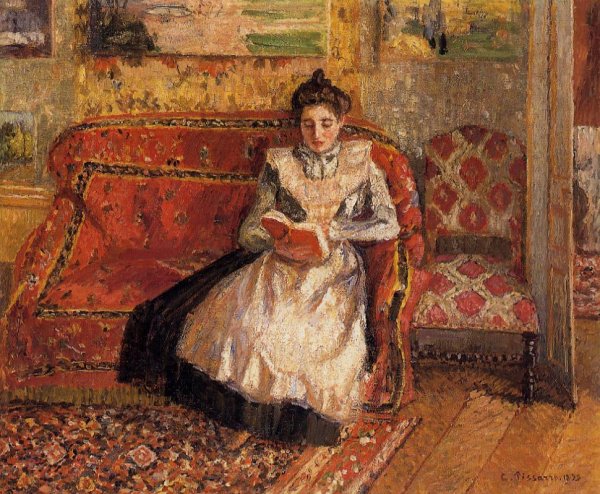 Main Product Photo of Jeanne Reading Painting by Camille Pissarro