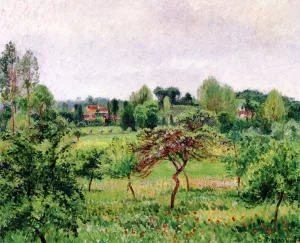 June, Rainy Weather, Eragny by Camille Pissarro - Oil Painting Reproduction