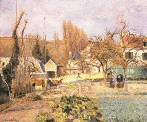 Kitchen Garden at the Hermitage, Pontoise by Camille Pissarro Oil Painting