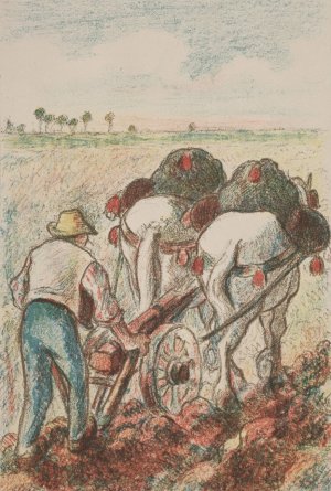 La Charrue by Camille Pissarro Oil Painting
