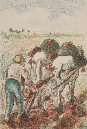 La Charrue by Camille Pissarro Oil Painting