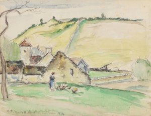 La ferme a Chatillon-sur-Seine by Camille Pissarro Oil Painting