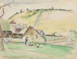 La ferme a Chatillon-sur-Seine by Camille Pissarro Oil Painting
