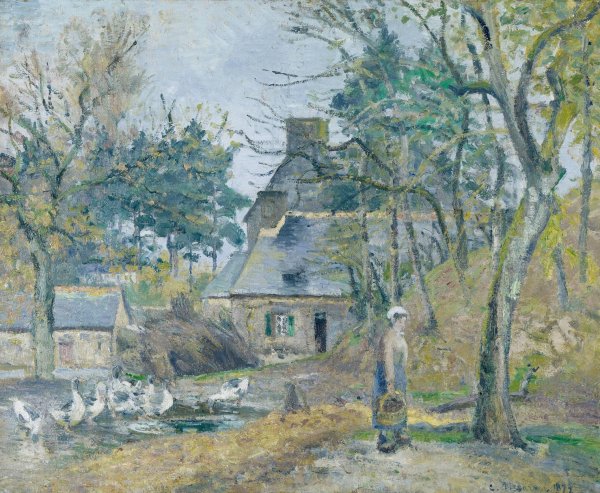 Main Product Photo of La ferme a Montfoucault  Painting by Camille Pissarro
