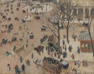 La Place du Theatre Francais by Camille Pissarro Oil Painting