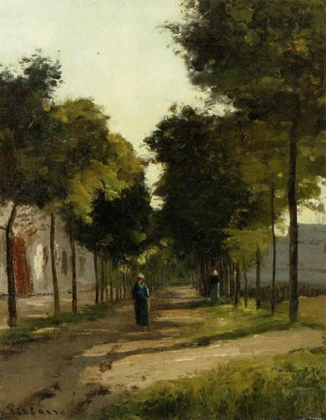 La Route by Camille Pissarro - Hand-Painted Oil Painting Reproduction