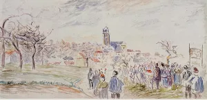La Saint--Martin a Pontoise Oil painting by Camille Pissarro