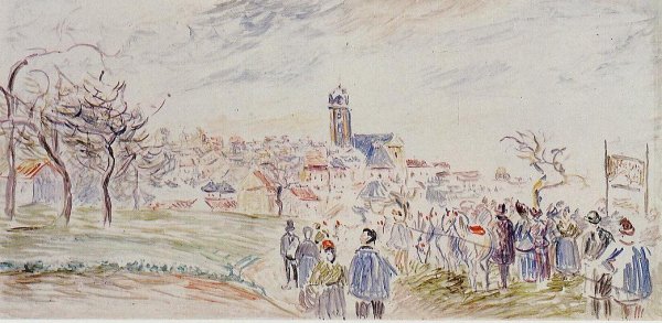La Saint--Martin a Pontoise by Camille Pissarro - Hand-Painted Oil Painting Reproduction