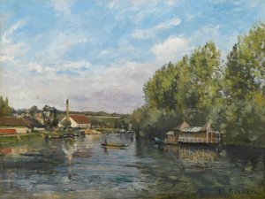 La Seine a Port-Marly by Camille Pissarro Oil Painting