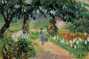 L'allee Du Jardin D'eragny by Camille Pissarro Oil Painting