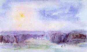 Landscape at Eragny II Oil painting by Camille Pissarro