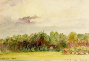 Landscape at Eragny Oil painting by Camille Pissarro